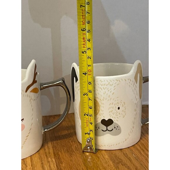 A Set of Three Rosanna Mugs -Bear, Puppy Dog, Deer with Ears and Silver Handles - Picture 3 of 16